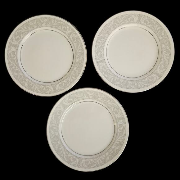 Imperial China W Dalton Whitney 5671 6.5" Bread Plates Japan Platinum Trim - Picture 5 of 6